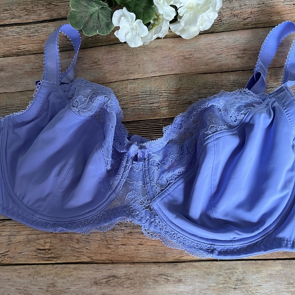AMOUREUSE Women's Plus Size Underwire Lace Bra Size 48B Lavender - Picture 1 of 11